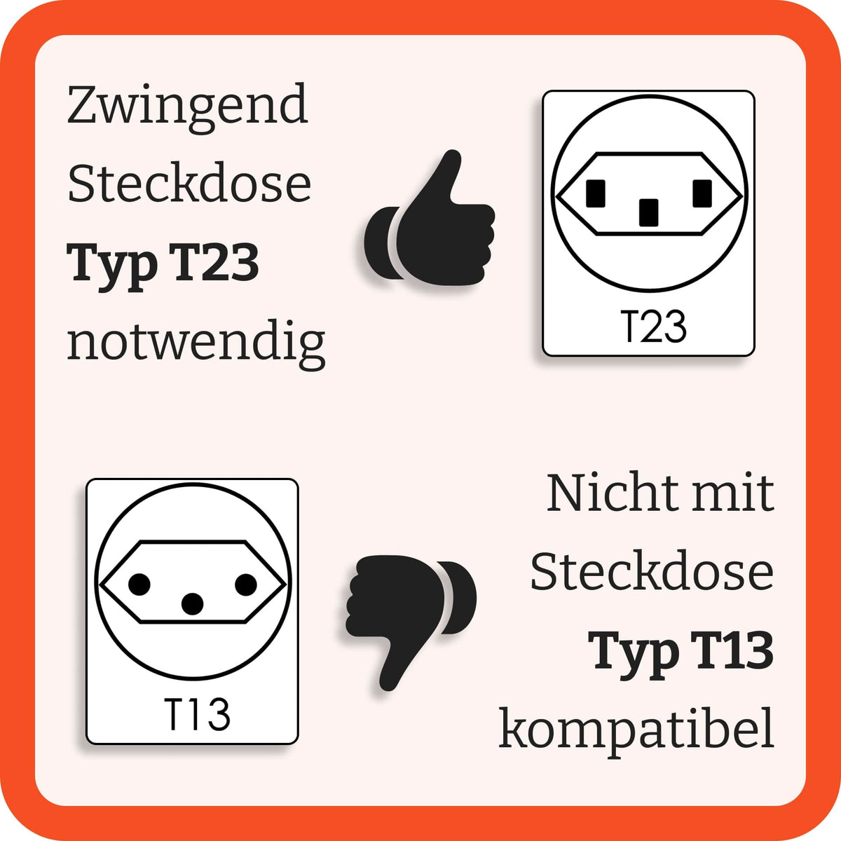 Effeuno Stecker T 23 Warnung