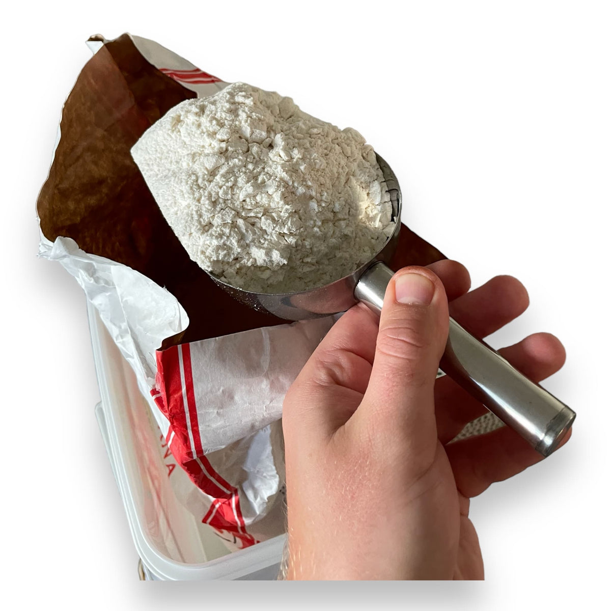 Mehlschaufel mit Mehlsack