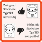 Effeuno T23 Steckdose Warnung